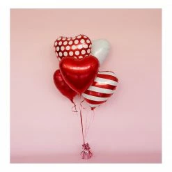 Puffnpop Balloon Bouquets RED Patterned Valentine Heart Bouquet